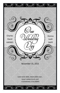 Wedding Program Cover Template 13A - Version 1
